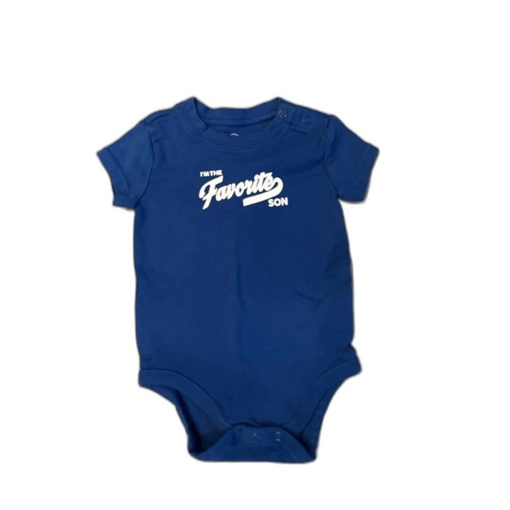 Wonder Nation 12M Navy Blue I’m The Favorite Son Baby Onesie